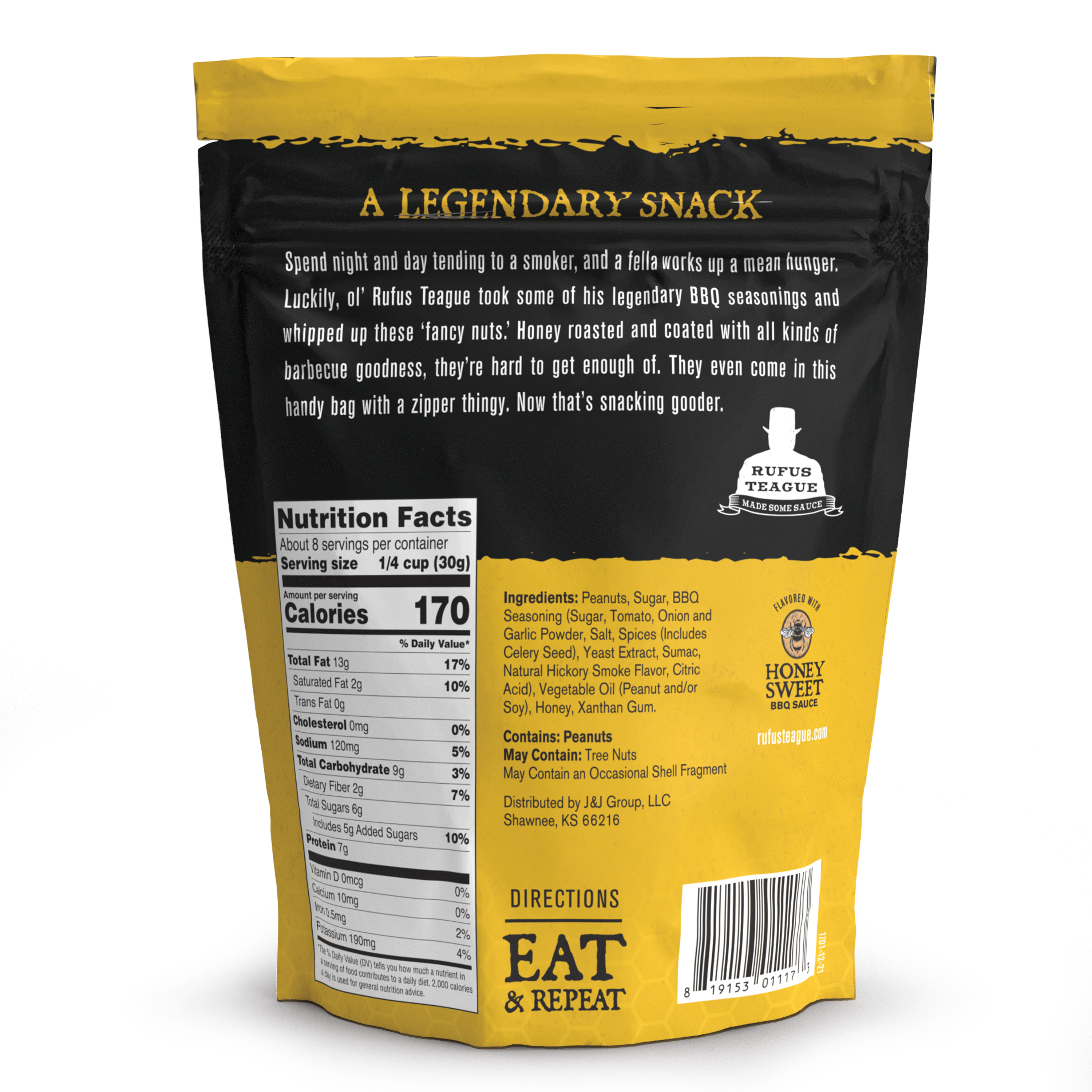 BBQ Honey Roasted Peanuts - 9oz bag
