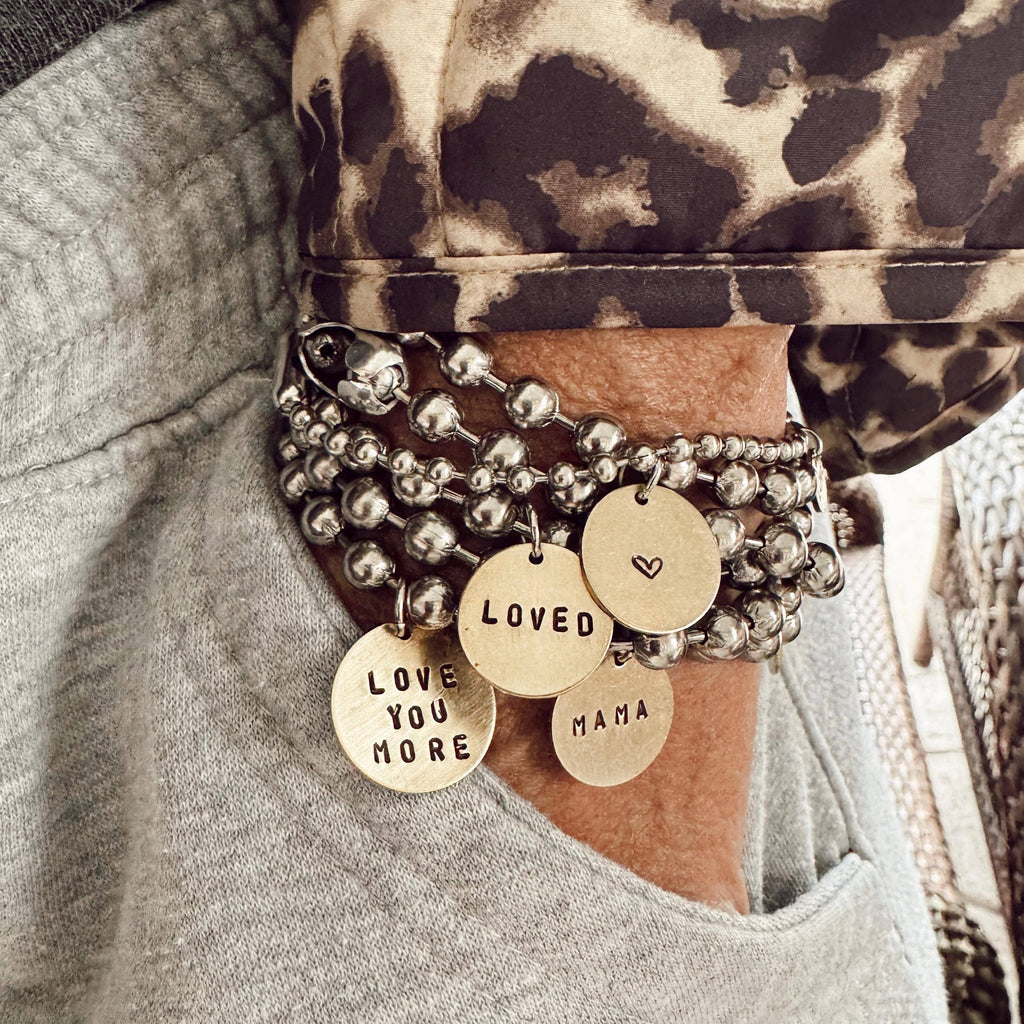 Stainless Steel & Brass Coin Tag Bracelets