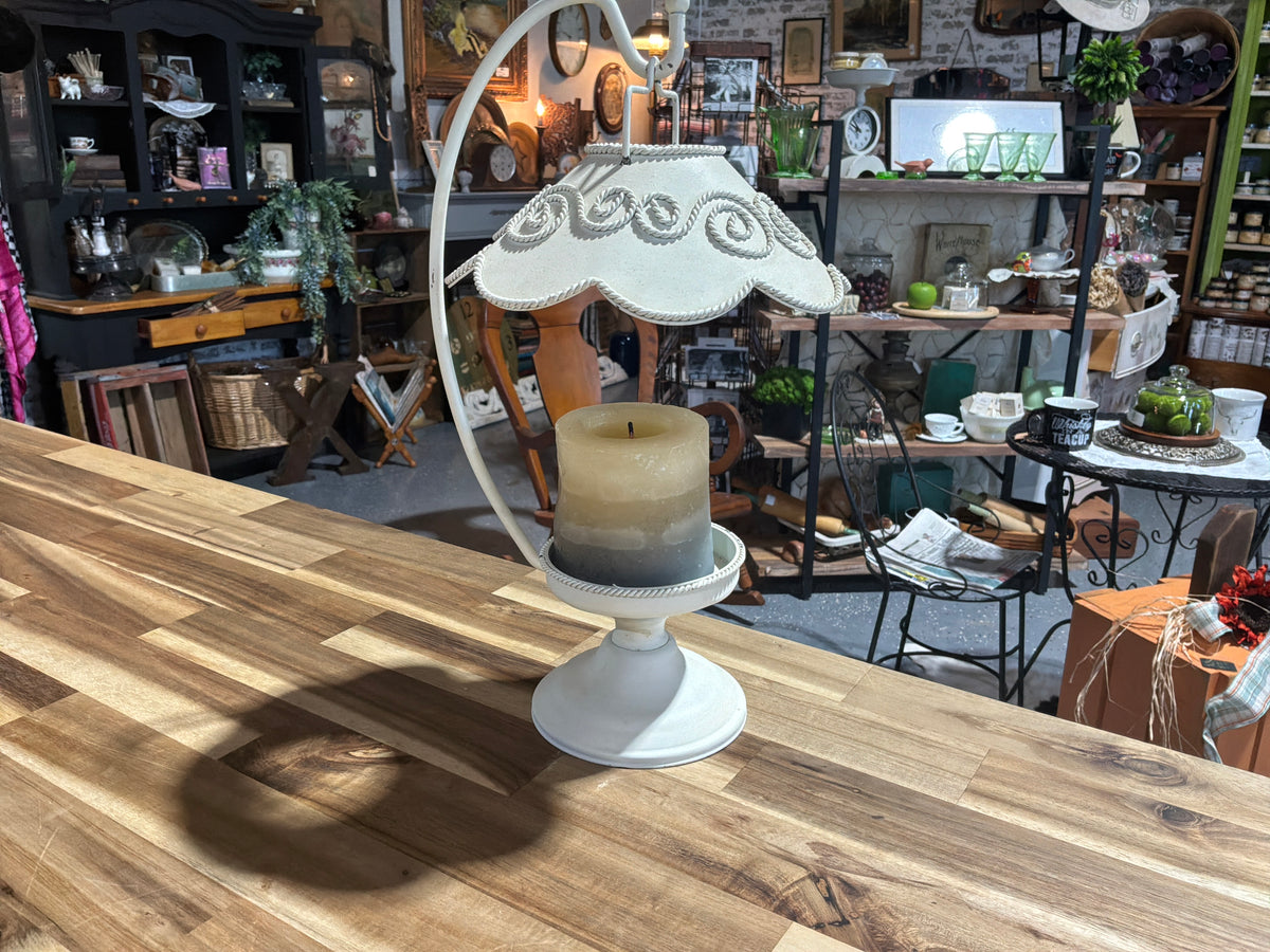 White Metal Candle holder