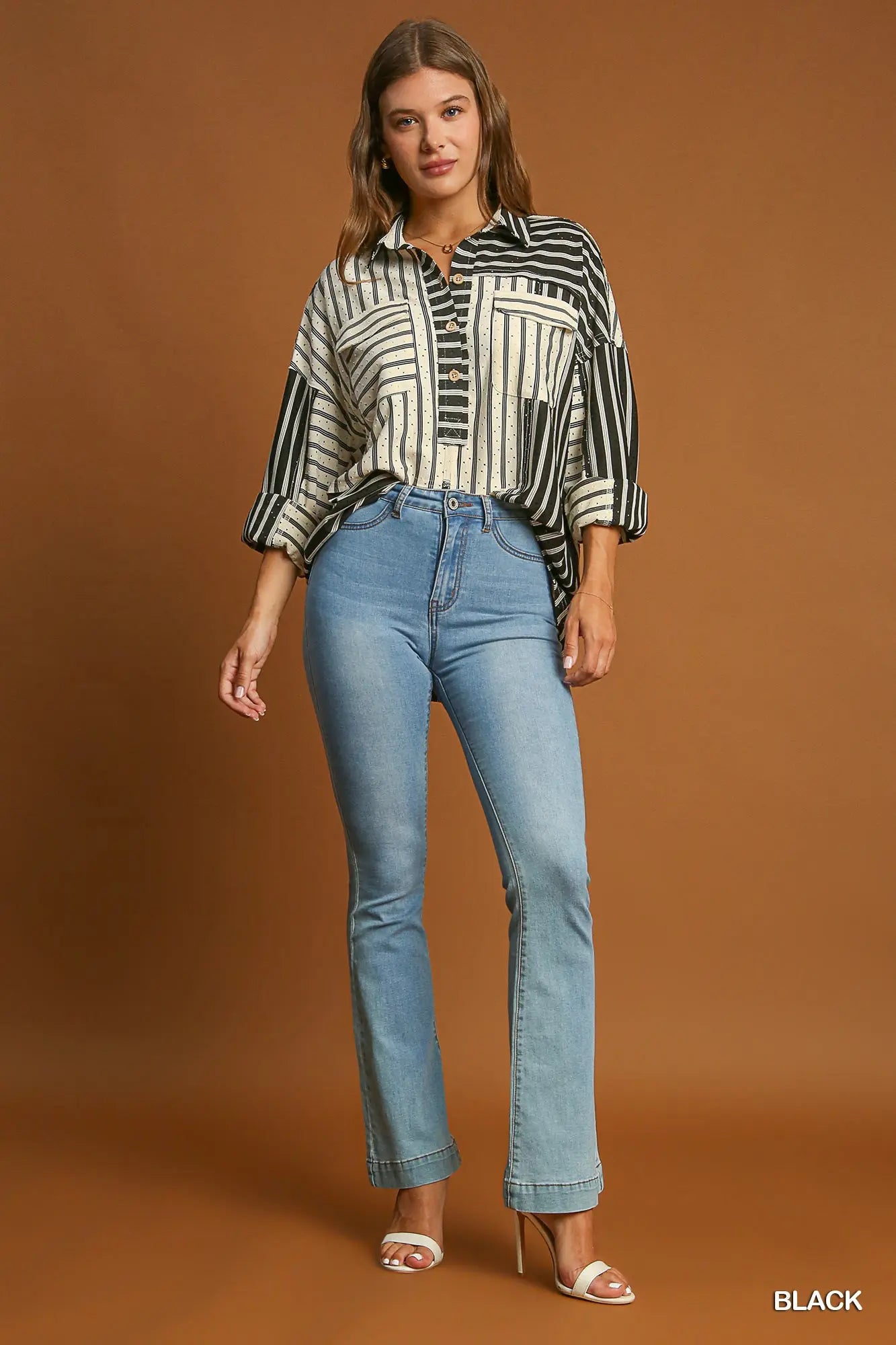 Striped Collared Top