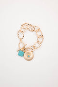 7" Chunky Chain Bracelet w/ Concho Charm w/ Toggle Closure