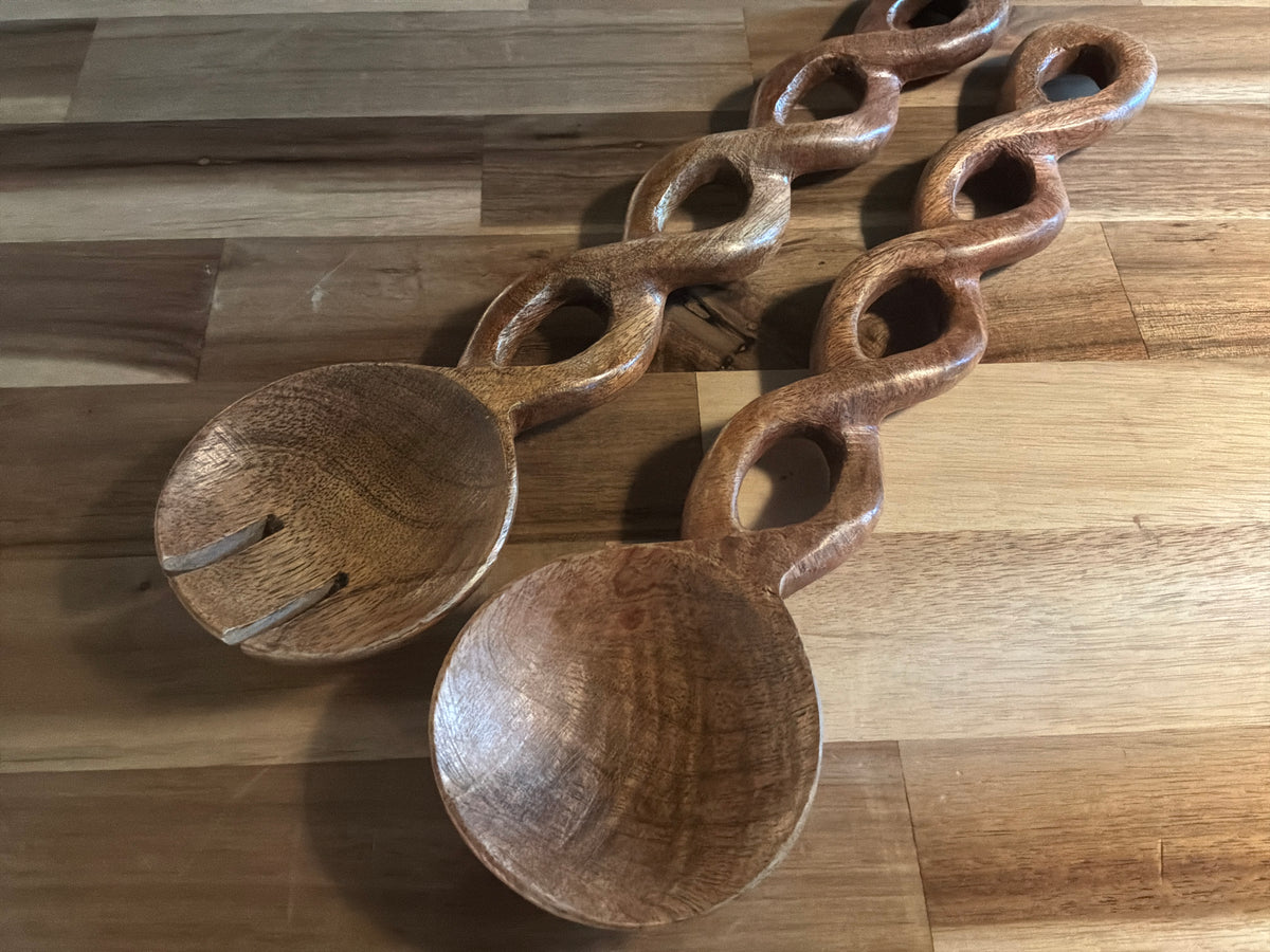 Wood decor silverware
