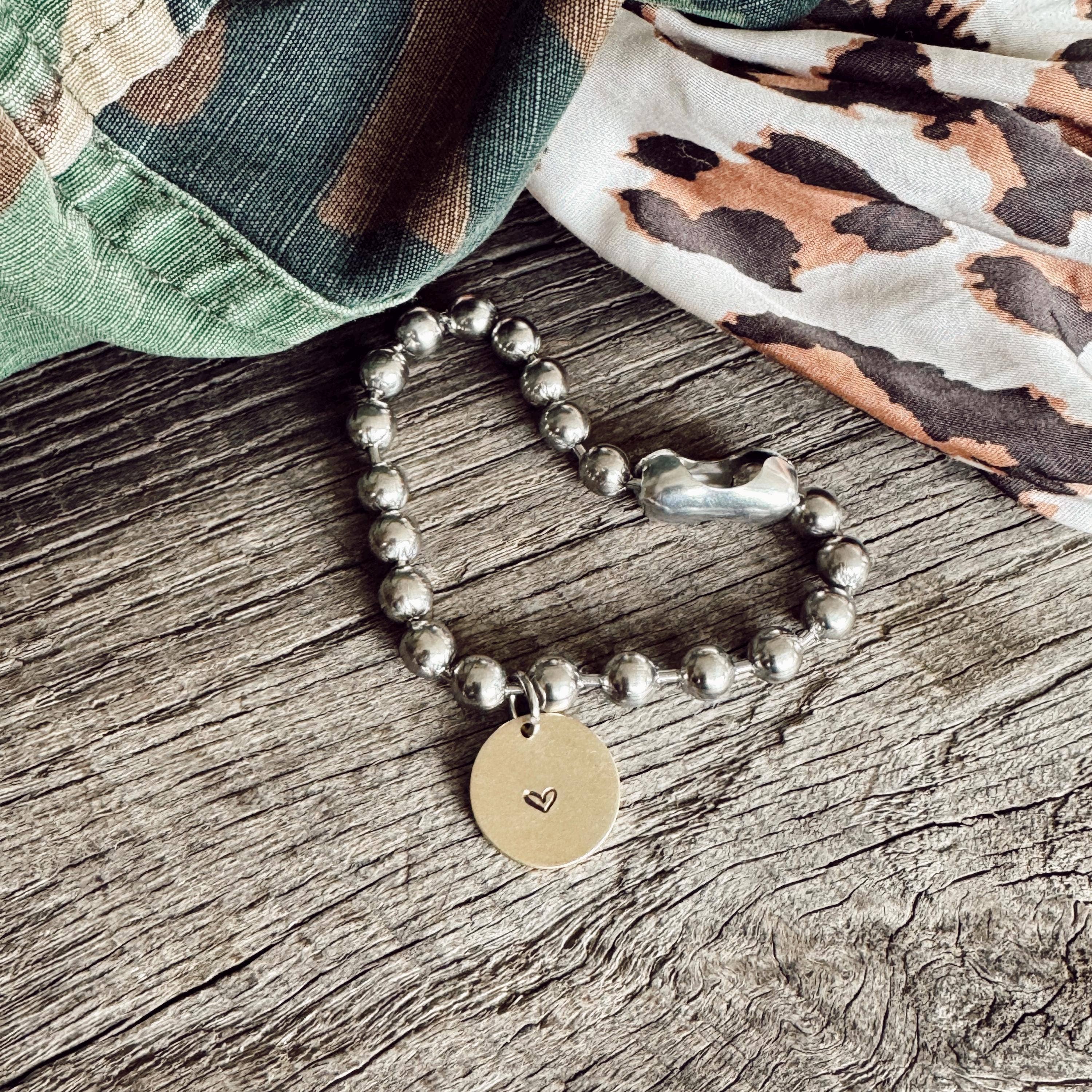 Stainless Steel & Brass Coin Tag Bracelets