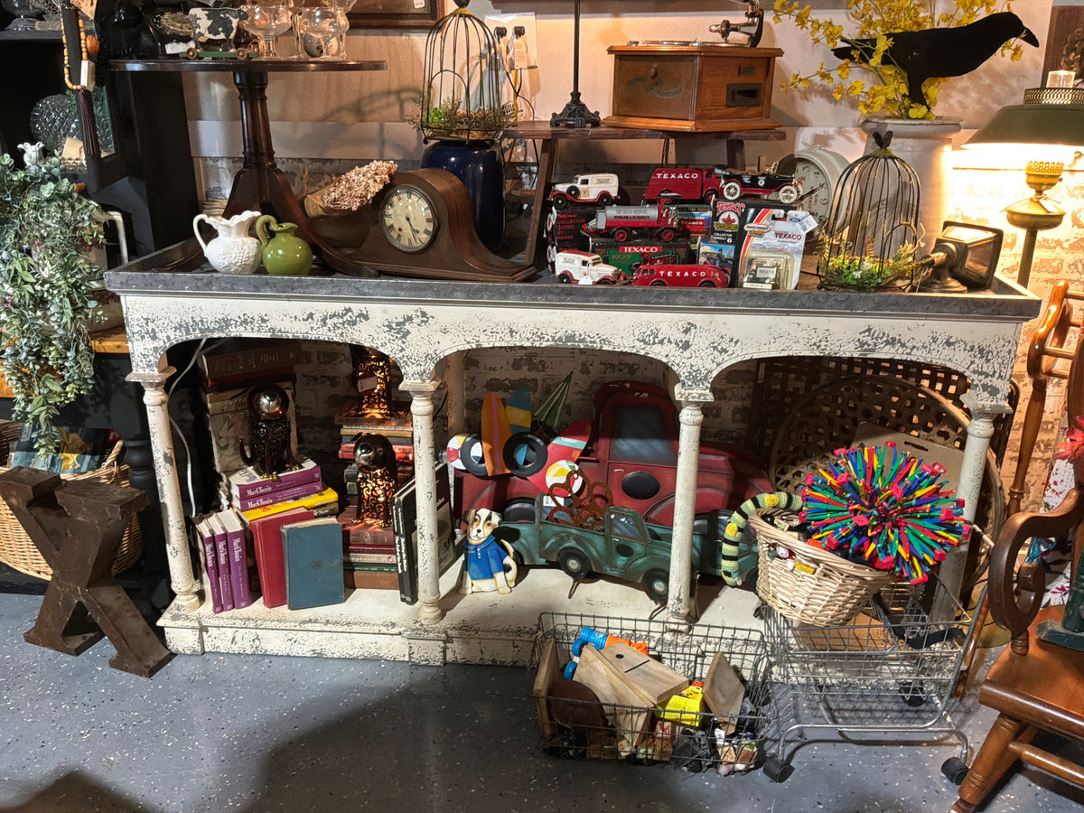 Zinc Top Destressed Table (needs love)