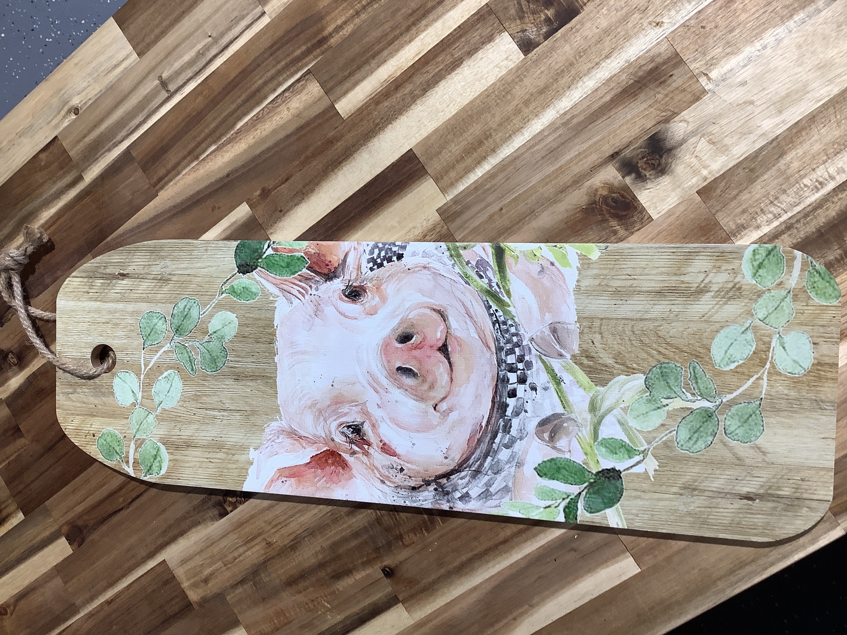 Piggy Wood Board Picture