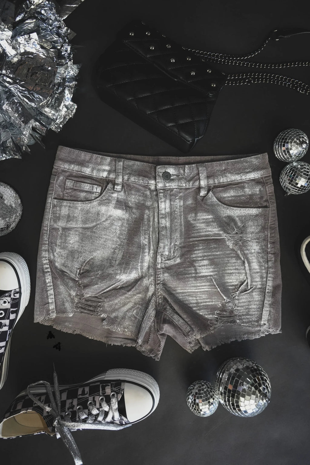 Color Me Chrome Denim Shorts