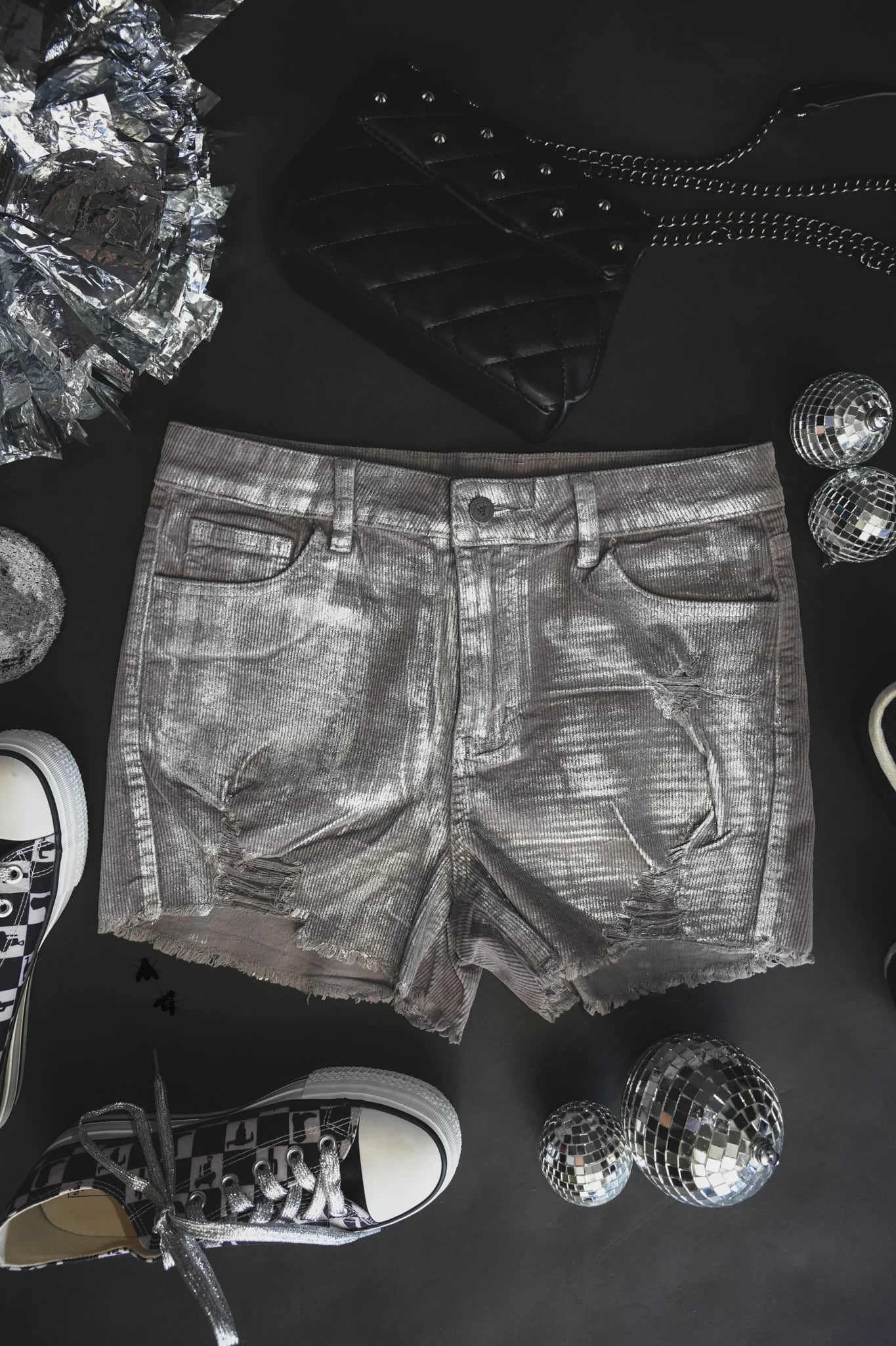 Color Me Chrome Denim Shorts