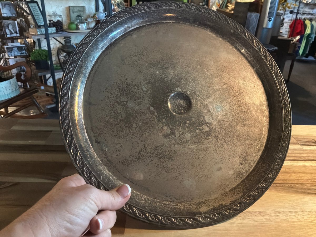 Silver plated footed stand