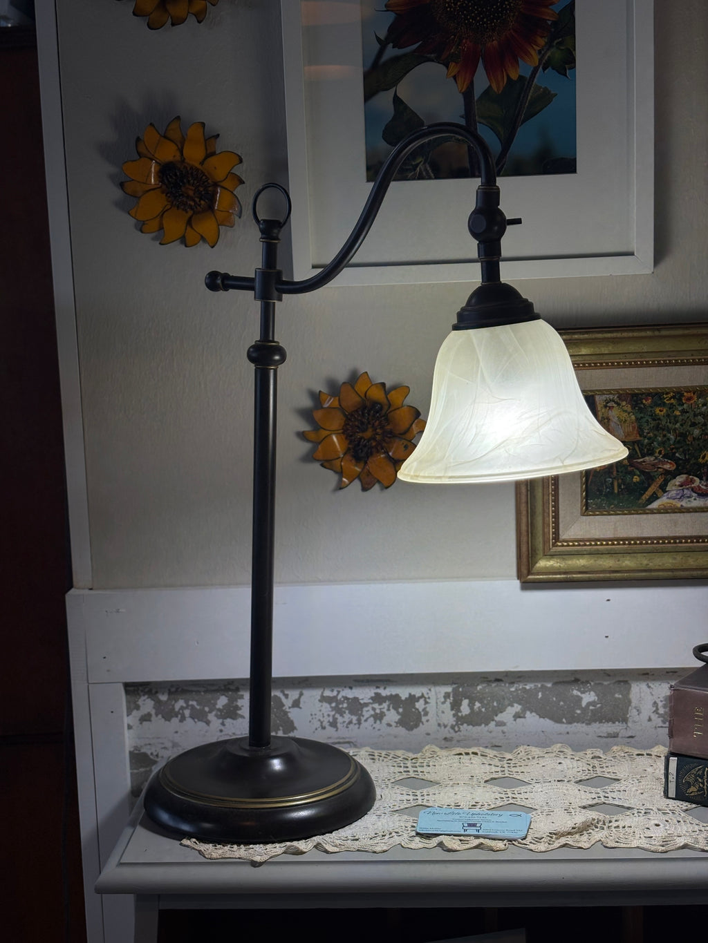 Black Metal Swing Arm Desk Lamp