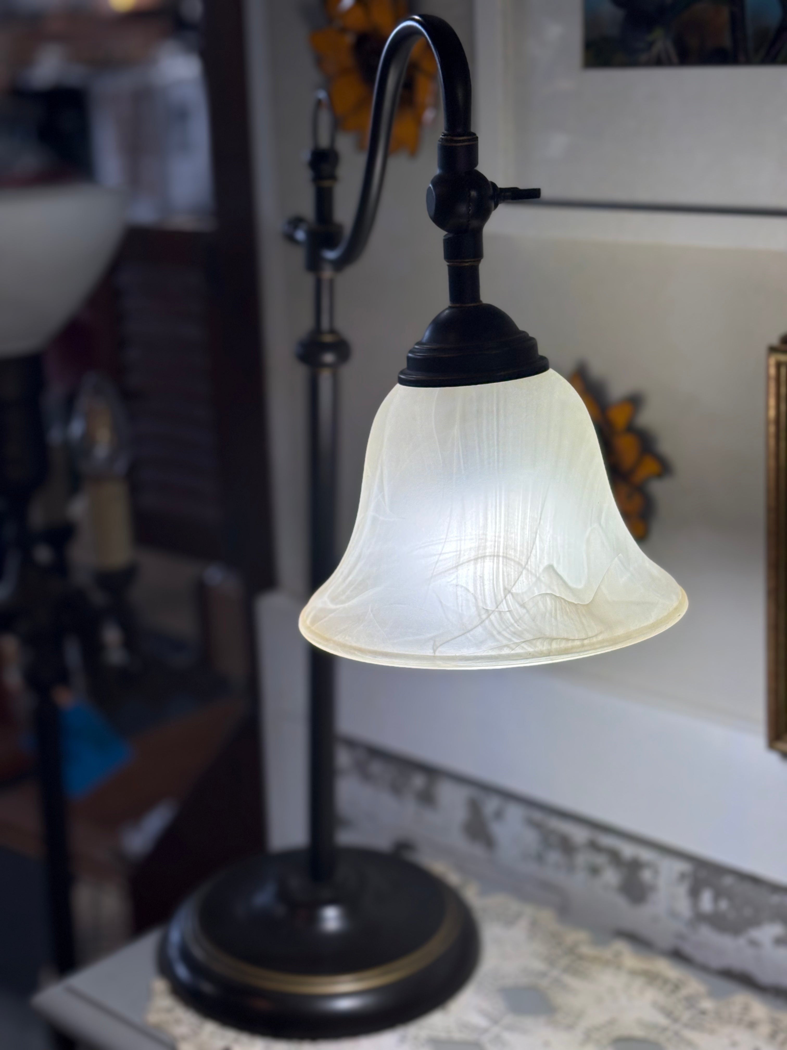 Black Metal Swing Arm Desk Lamp