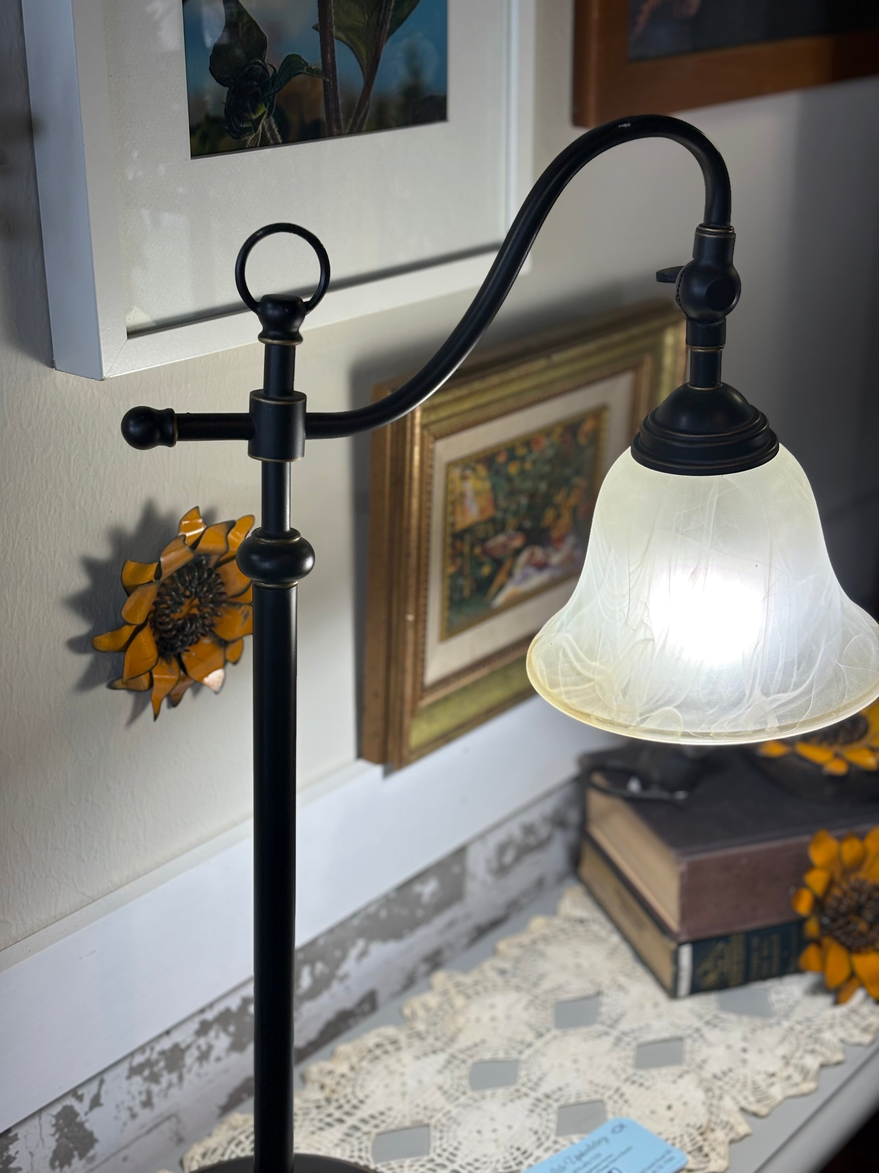 Black Metal Swing Arm Desk Lamp