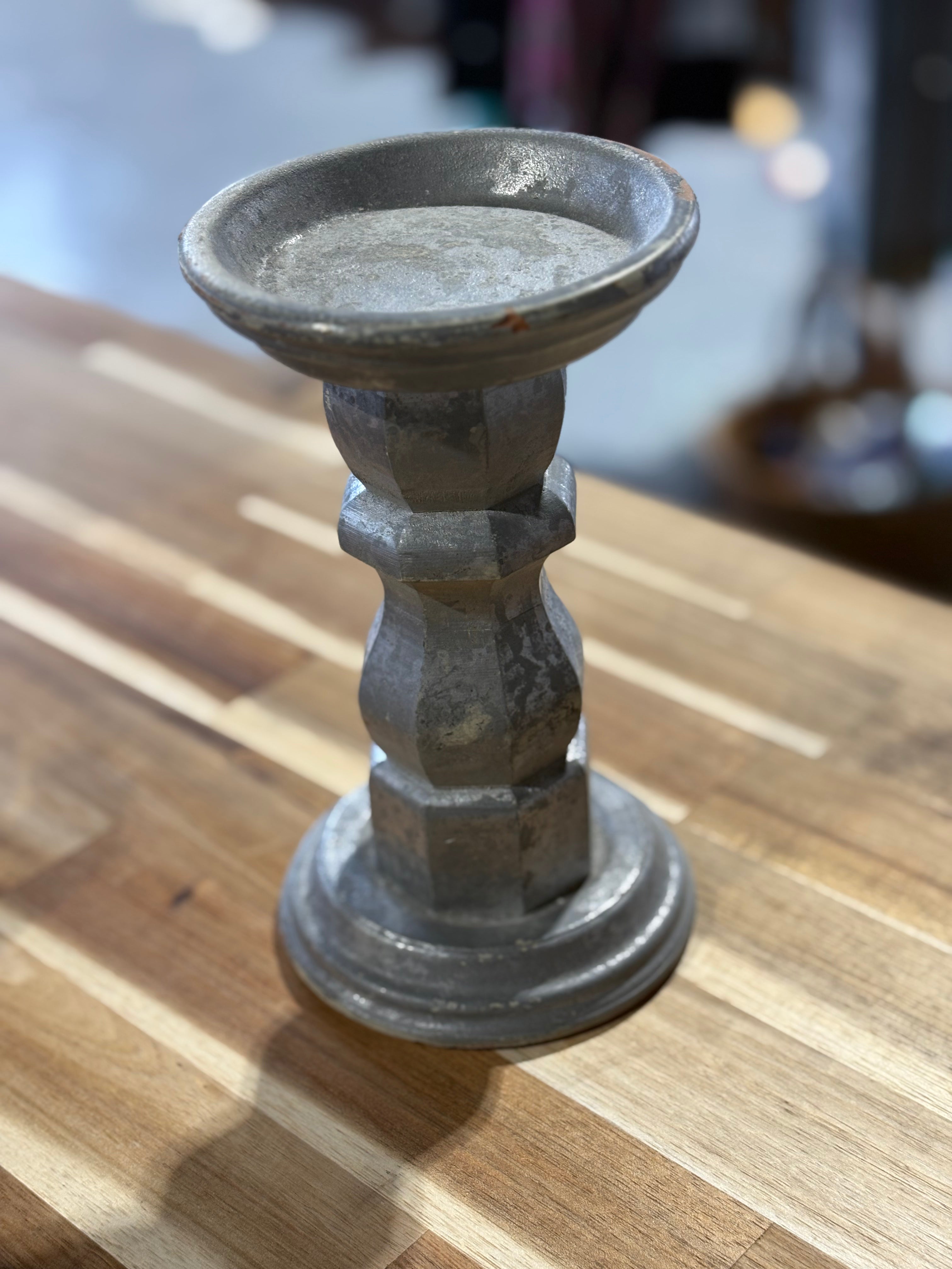 Silver Pottery Candle Stick Holder