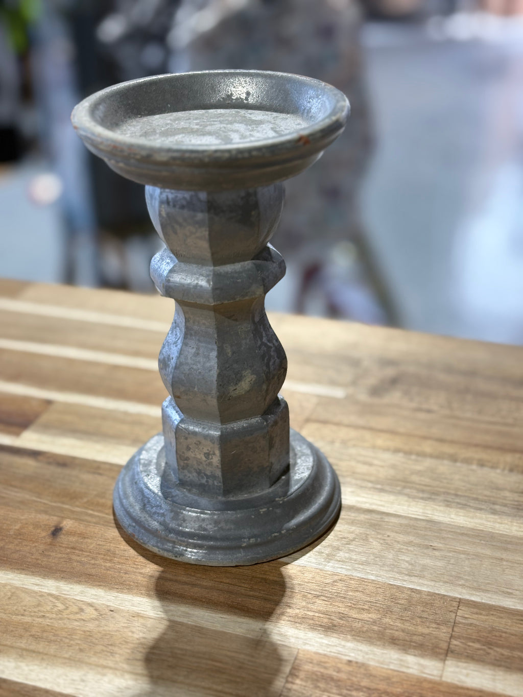 Silver Pottery Candle Stick Holder