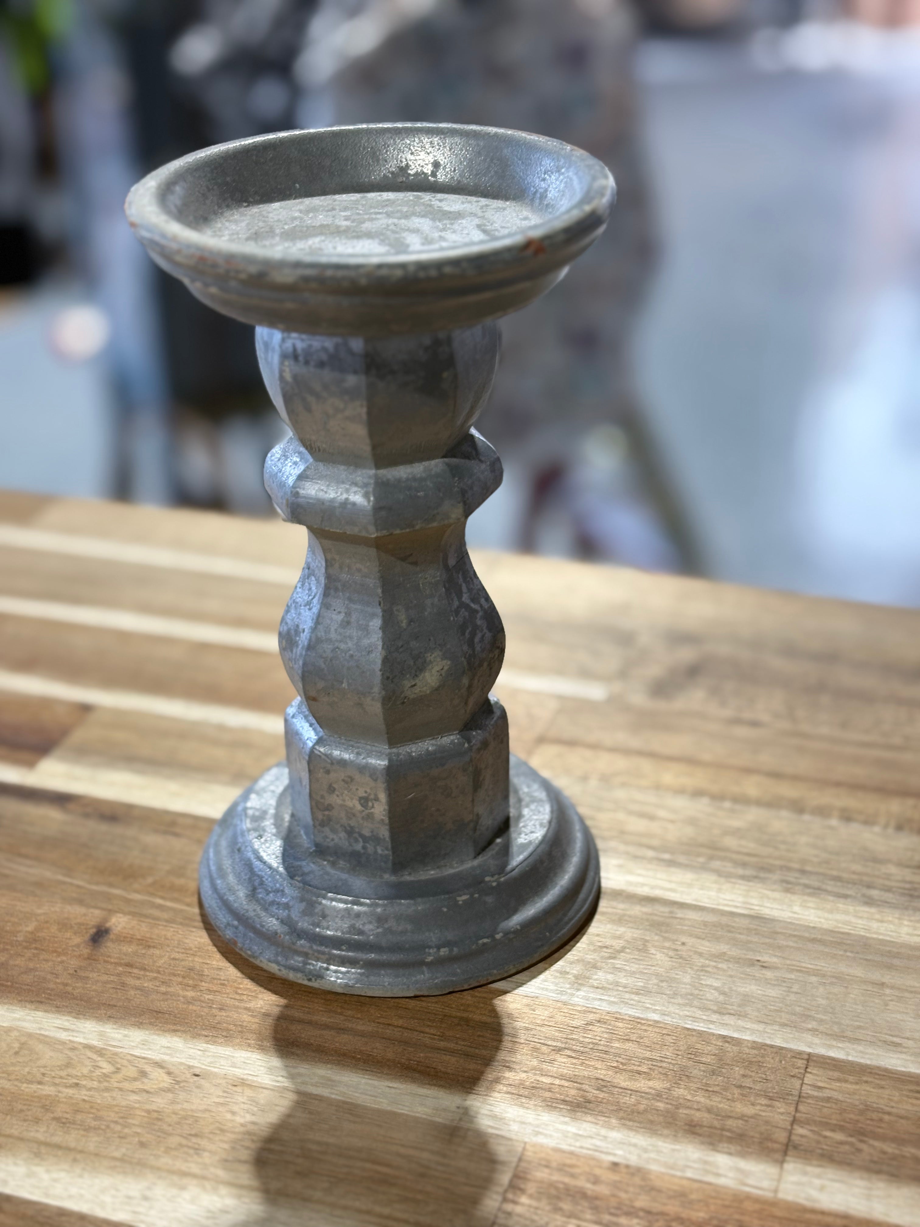 Silver Pottery Candle Stick Holder