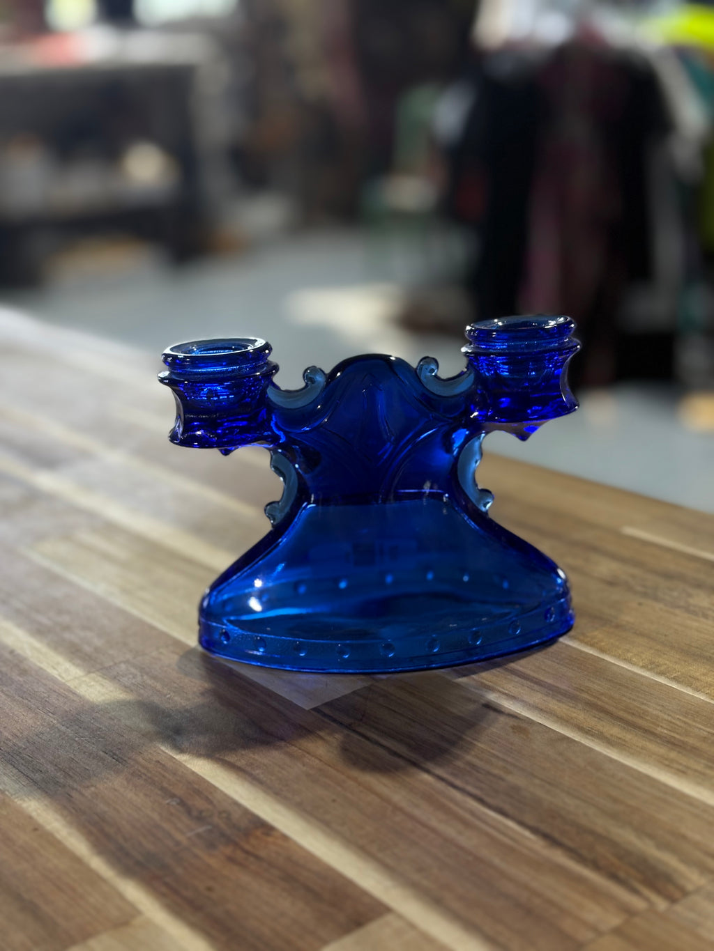 Cobalt Blue Double Candleholder