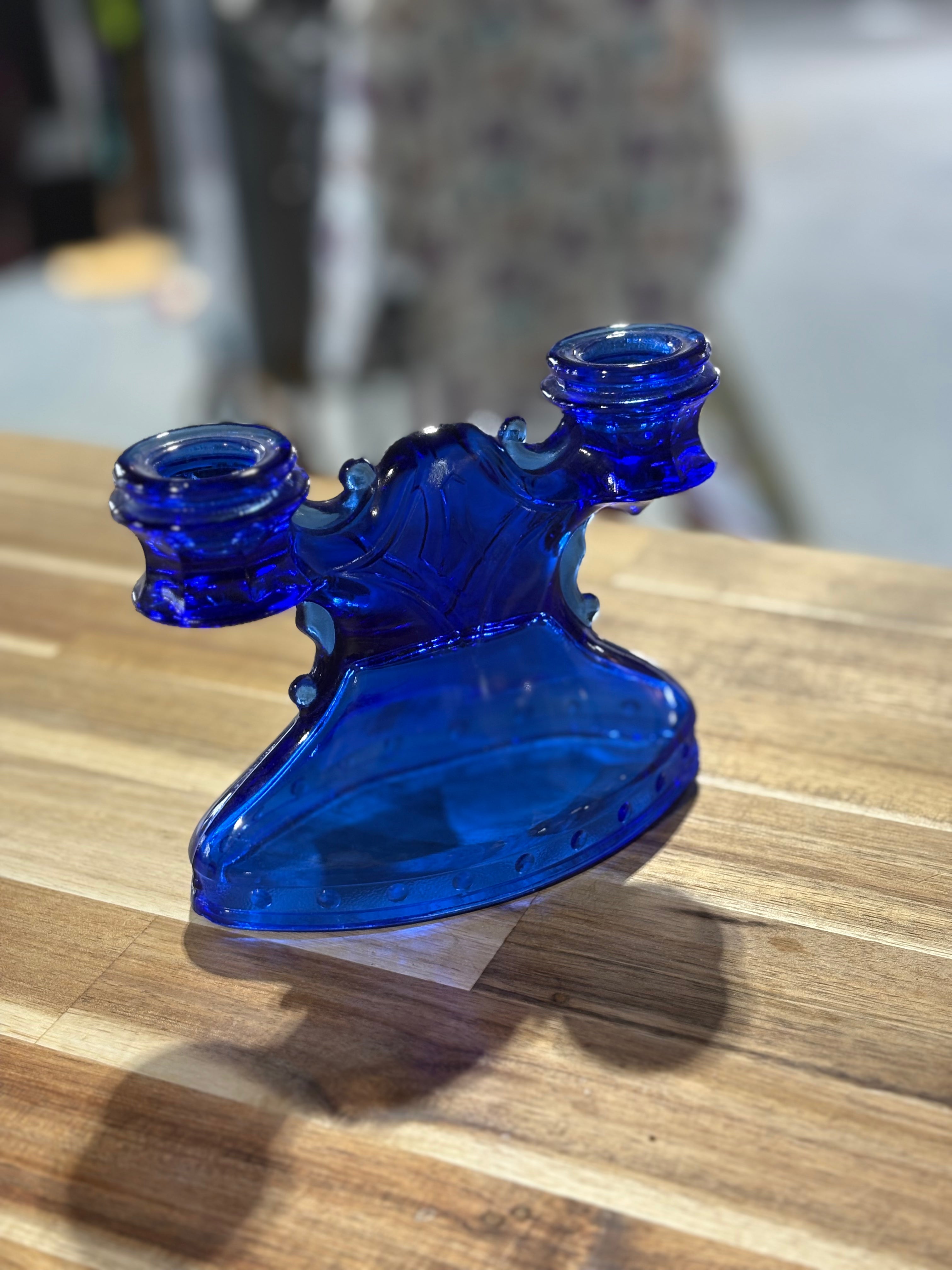 Cobalt Blue Double Candleholder