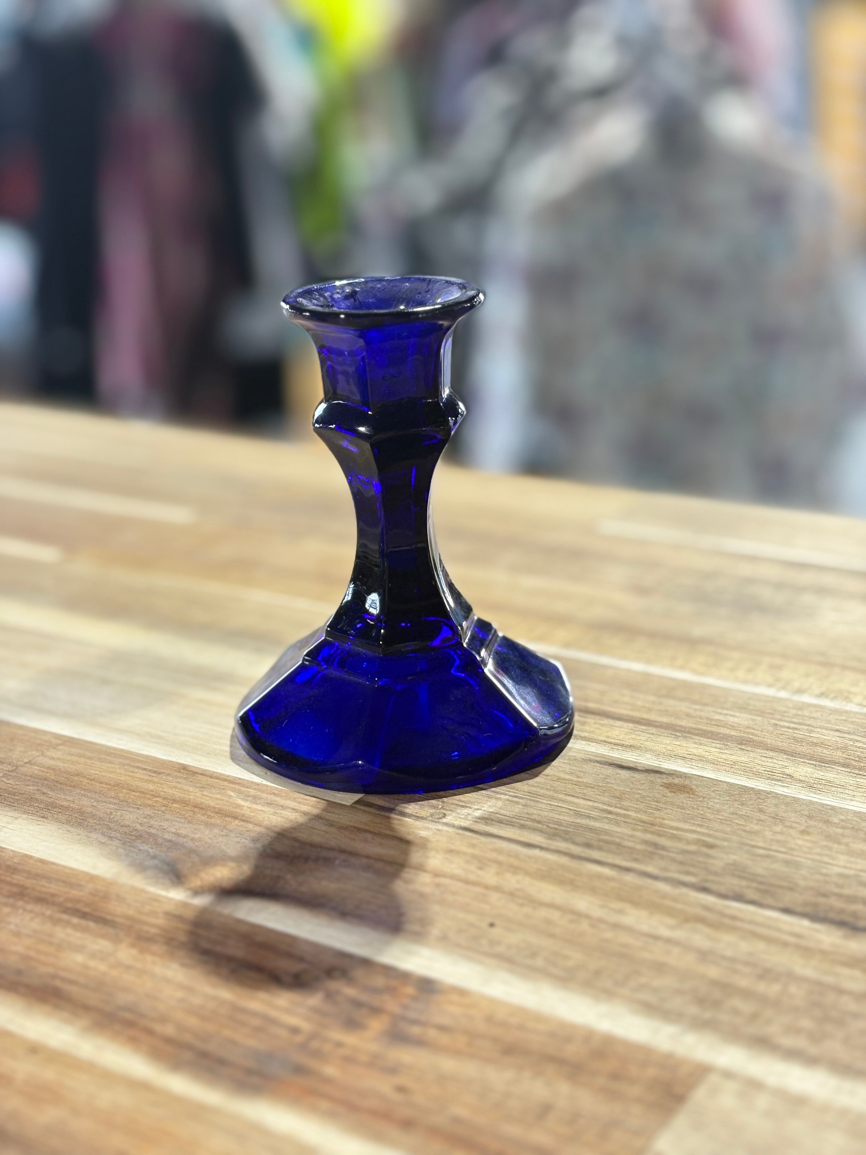 Cobalt Blue Singe Candle Holder