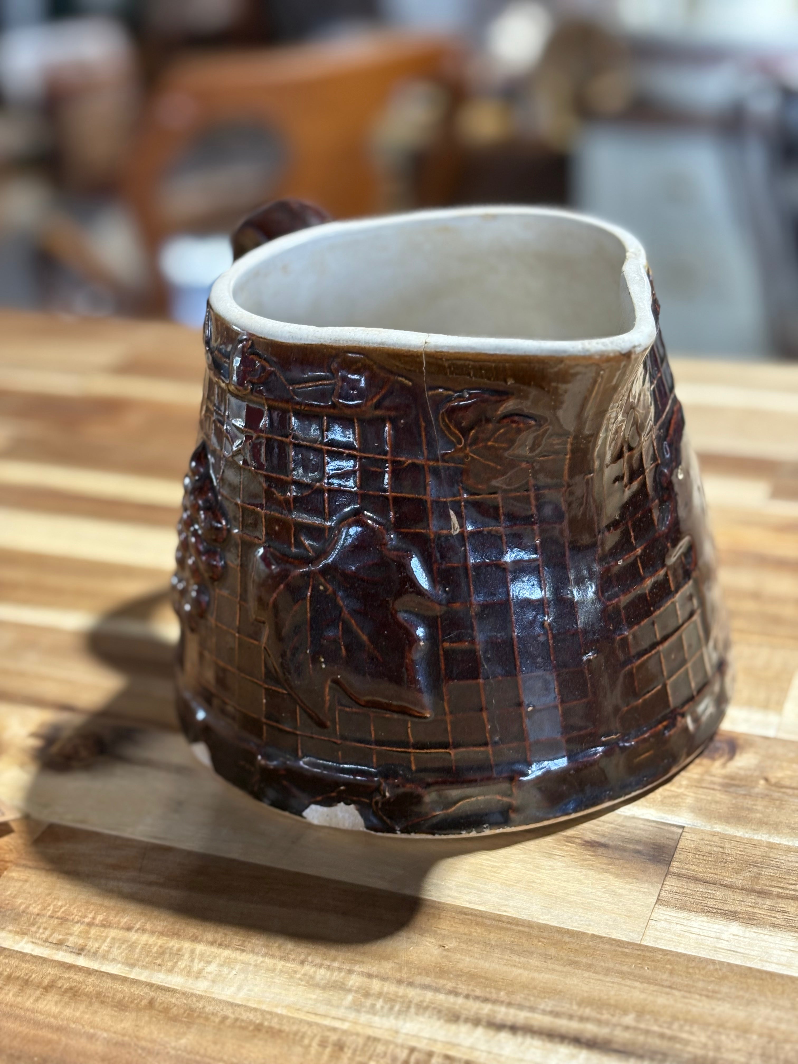 Vintage UHL Grape Leaves Pitcher