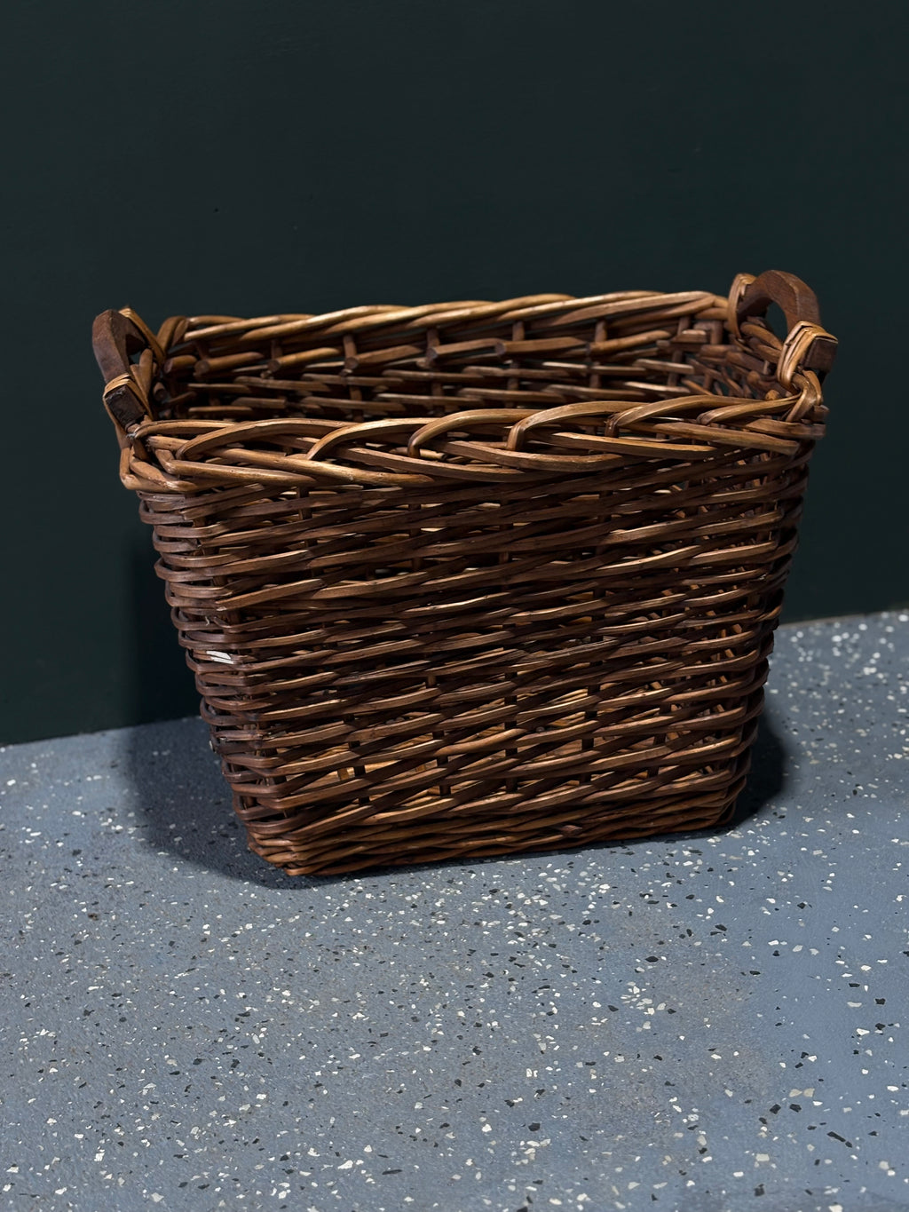 Large Wicker Basket w/Wood Handles