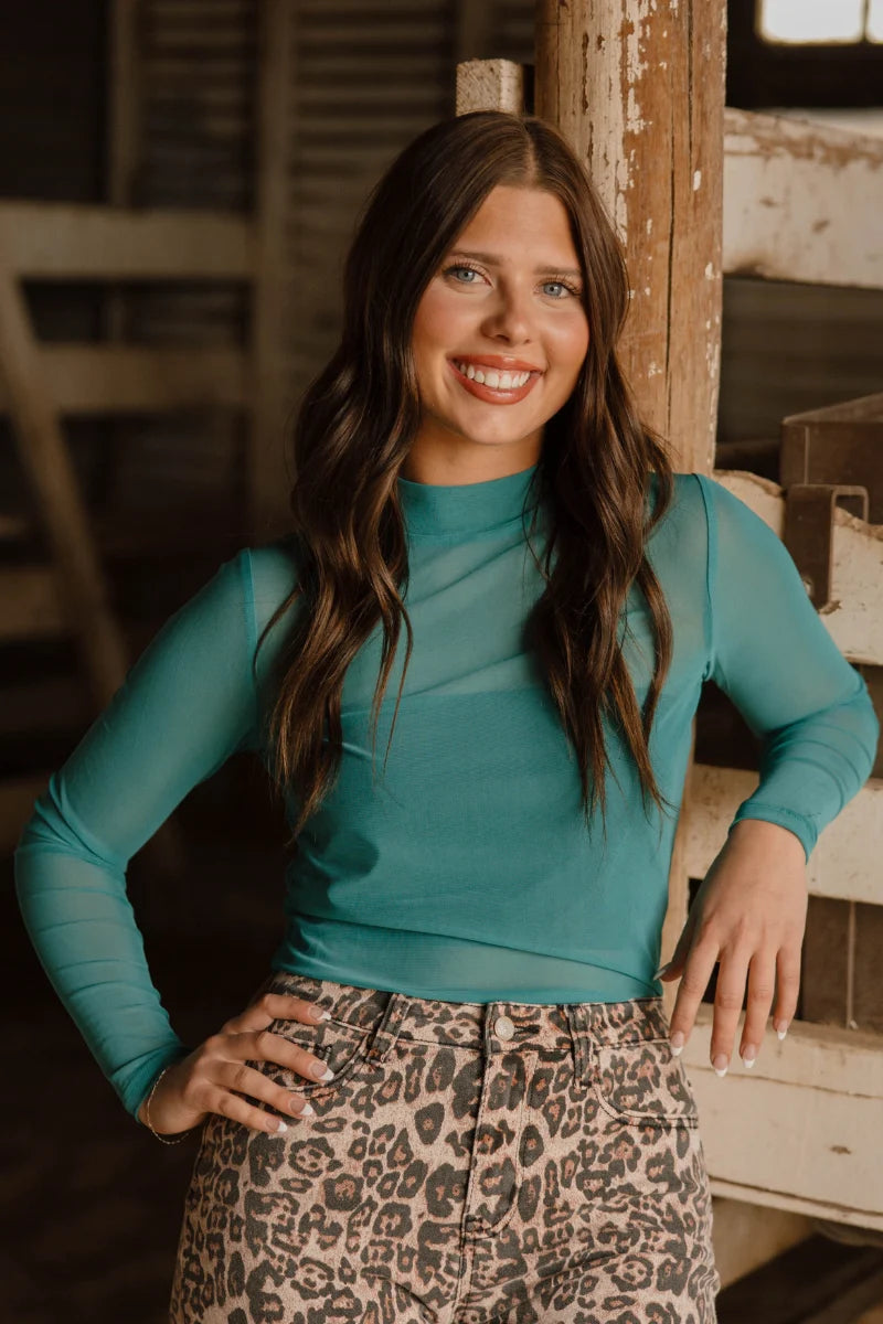 Meshed Out Turquoise Top