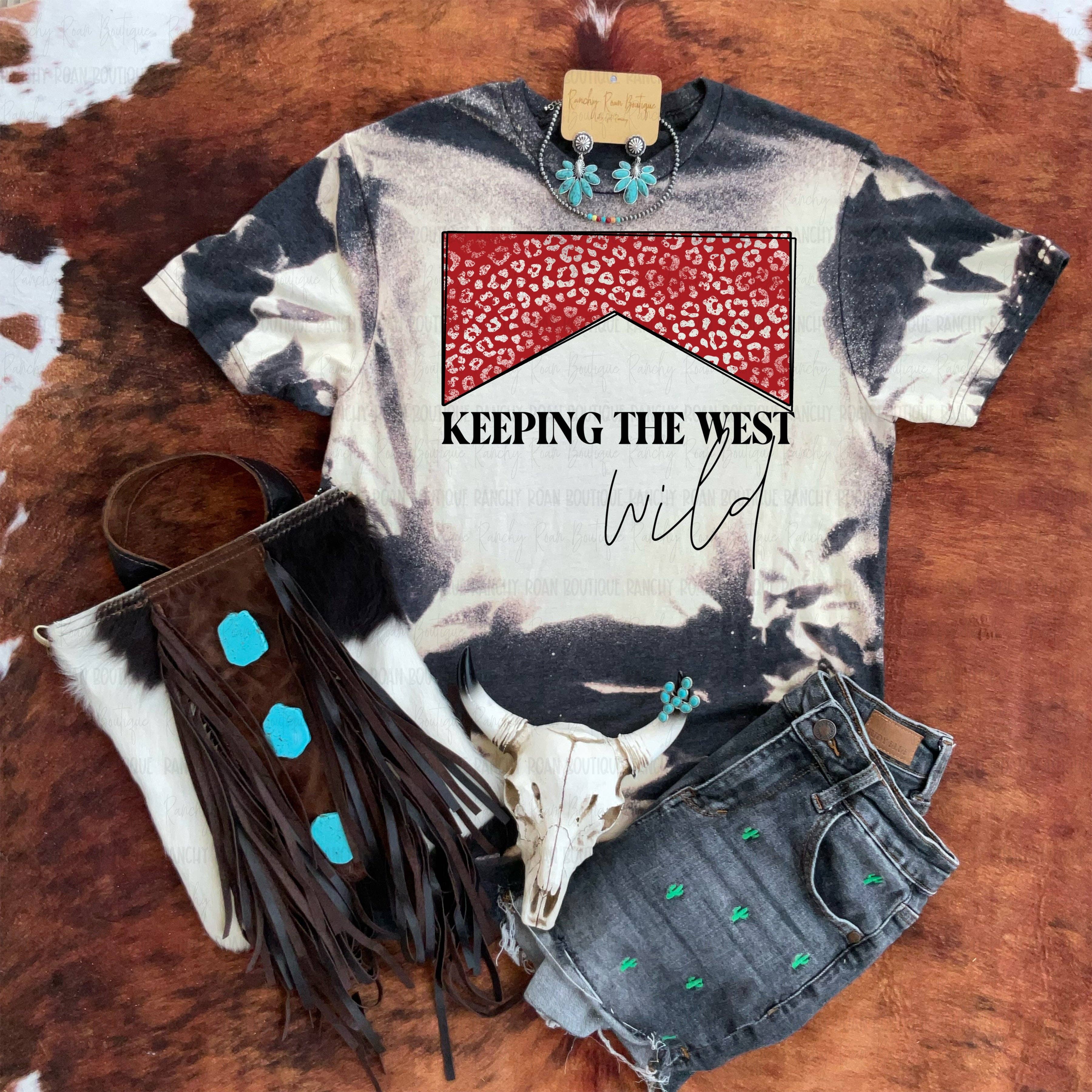 Keeping the West Wild Bleached Graphic Tee