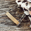 Mixed Metal Hand Stamped Love You Bracelet 
