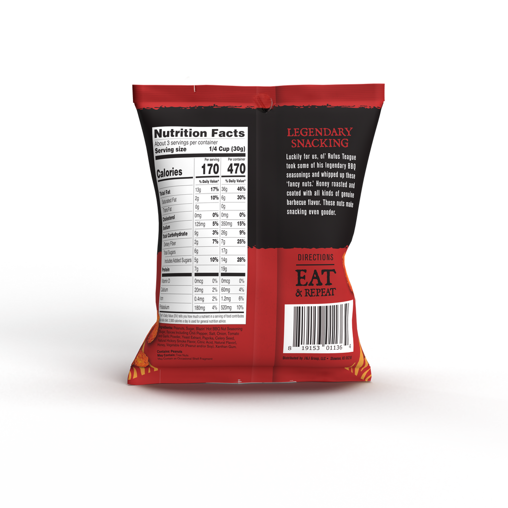 Hot BBQ Honey Roasted Peanuts - 3oz Packets