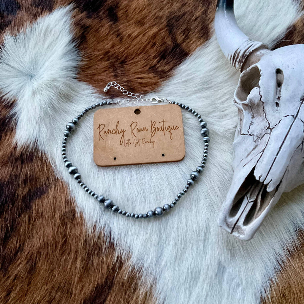Navajo Style Pearl Choker Necklace