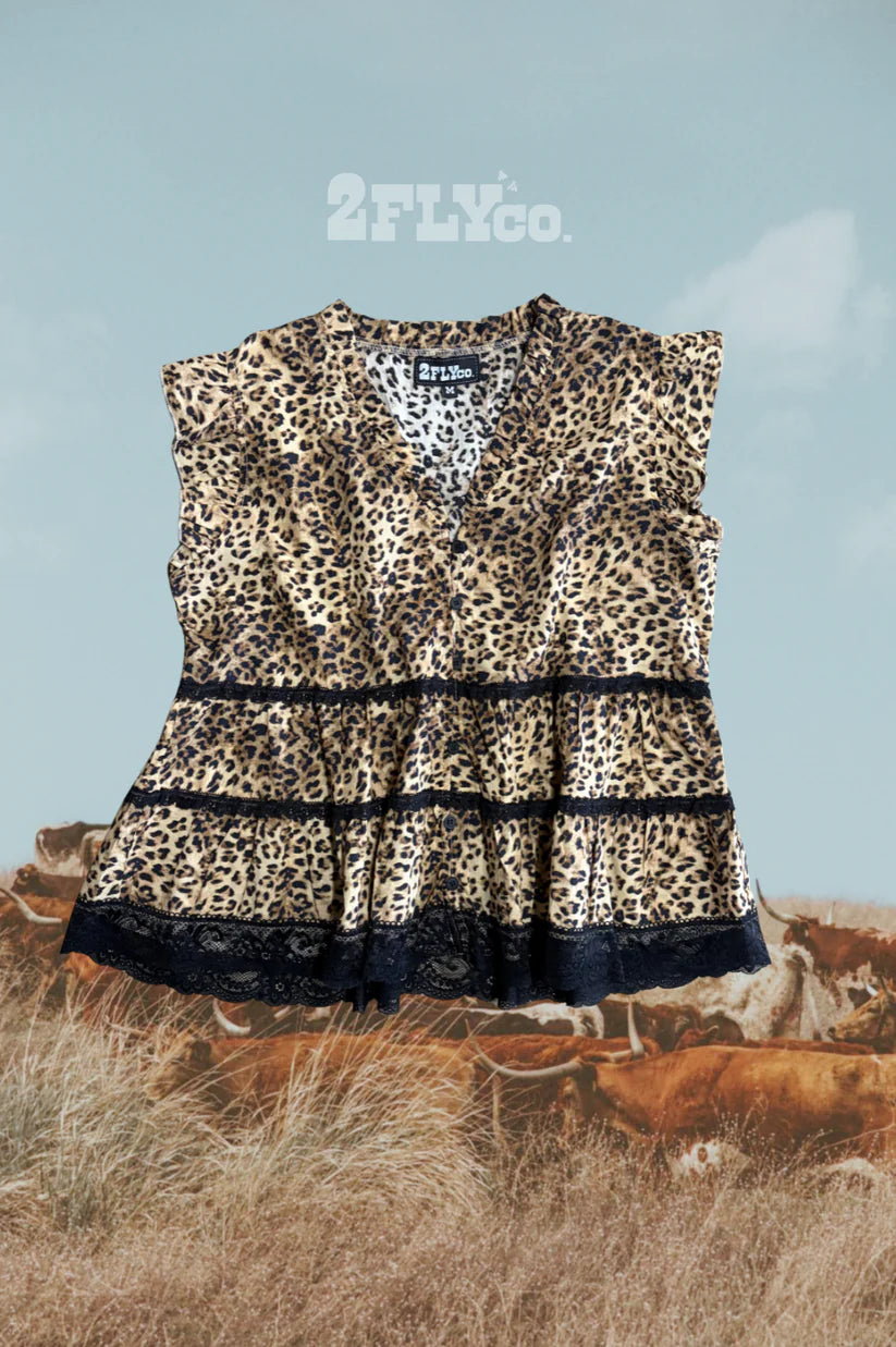Llano Lace Top Leopard