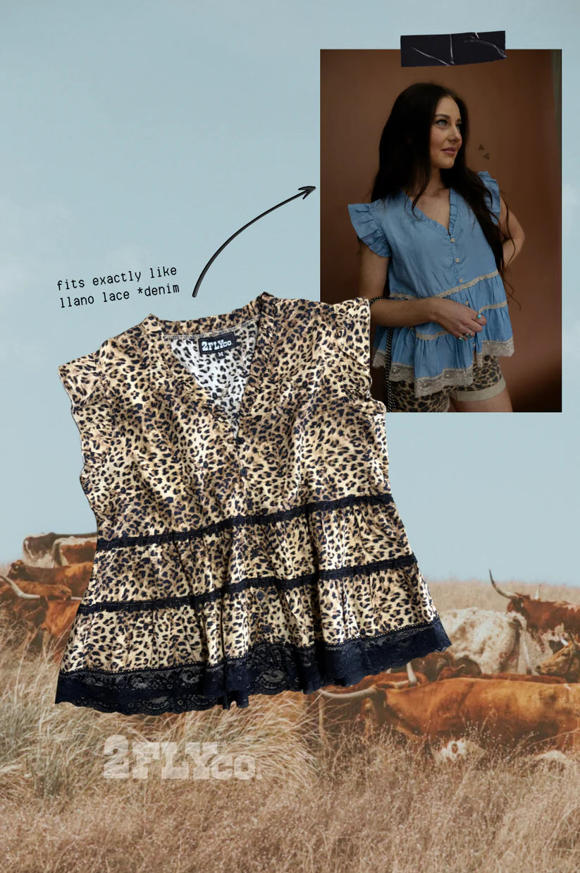 Llano Lace Top Leopard